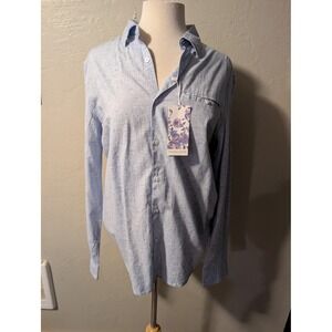 Mens Denim and Flower Ricky Singh button up shirt sz‎ M